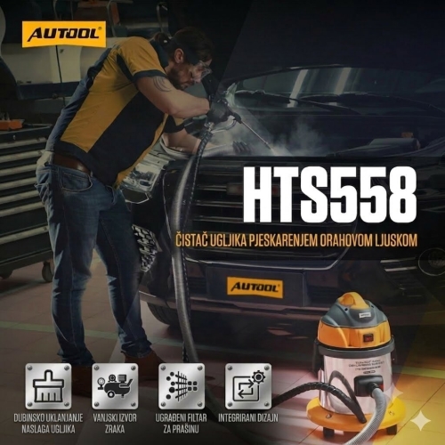 AUTOOL HTS558 Pjeskarica za čišćenje ventila s prahom oraha