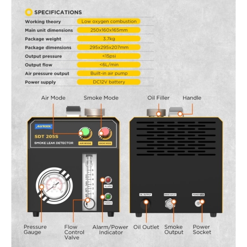 AUTOOL SDT205S detektor dima