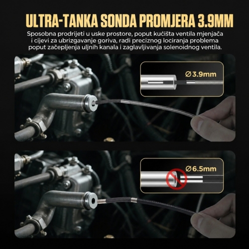Inspekcijska kamera dijagnostički endoskop Autool SVB408 | HD zaslon | 4-smjerna 360°