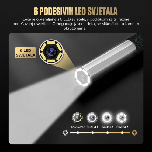 Inspekcijska kamera dijagnostički endoskop Autool SVB408 | HD zaslon | 4-smjerna 360°