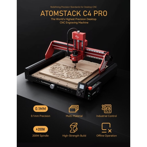 Atomstack C4 Pro CNC glodalica + pribor