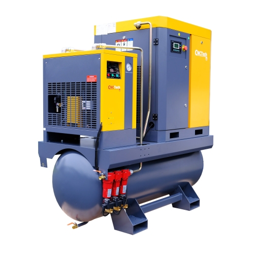 3-u-1 vijčani kompresor 15 kW | 2300 l/min | Spremnik od 500 l i odvlaživač zraka