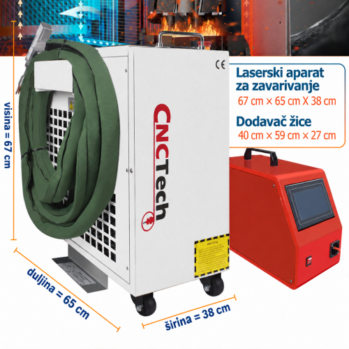 LASERSKI čistač i aparat za zavarivanje 3 u 1 FIBER 1500W V3 + PRIBOR