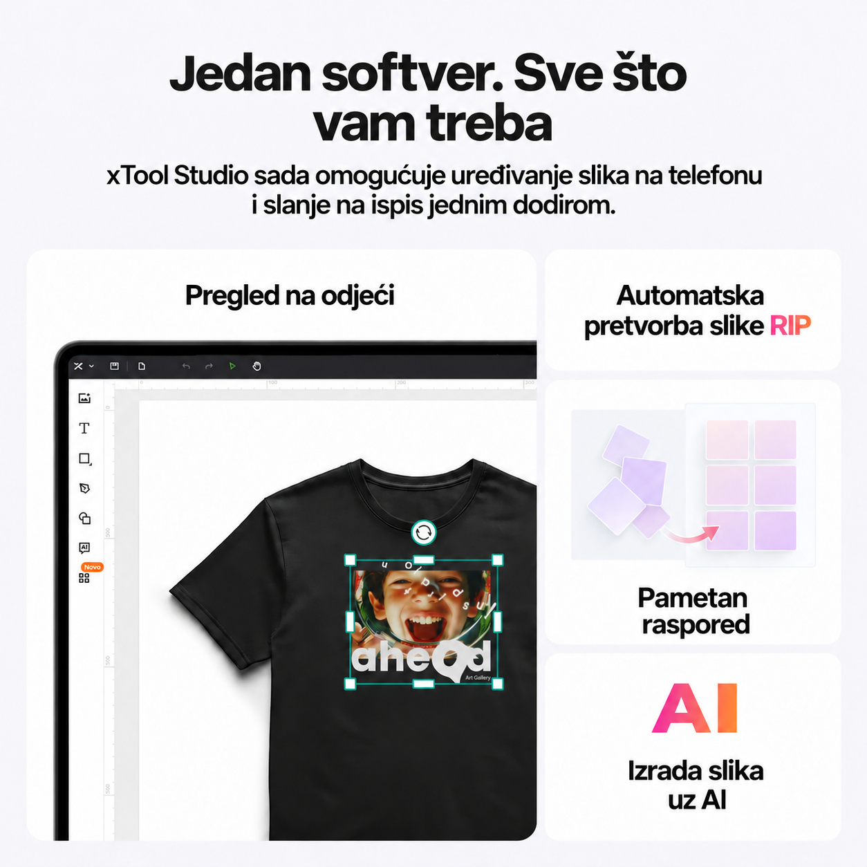Značajke aplikacije xTool Studio