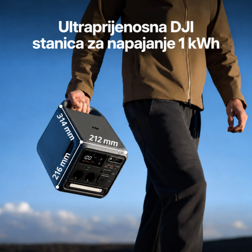 Dimenzije prijenosne stanice za napajanje DJI Power 1000 Mini