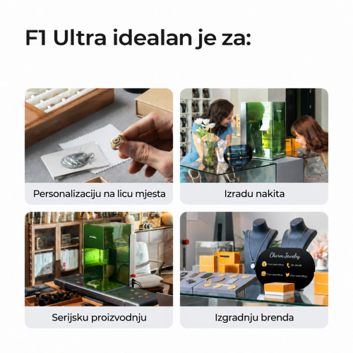 xTool F1 Ultra — dvulaserski graver 20 W: vlaknasti i diodni laser