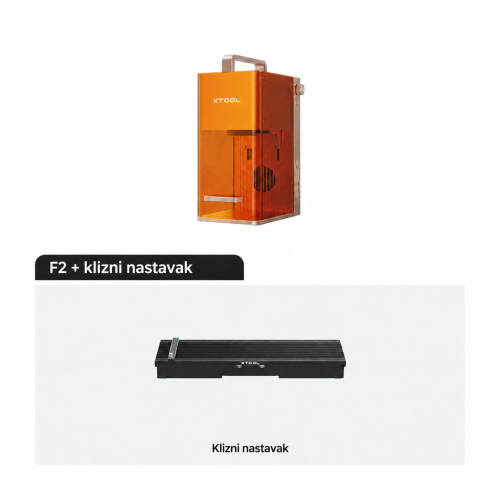 xTool F2 — prijenosni laserski graver IR 5 W + diodni laser 15 W, radna površina 115 × 115 mm