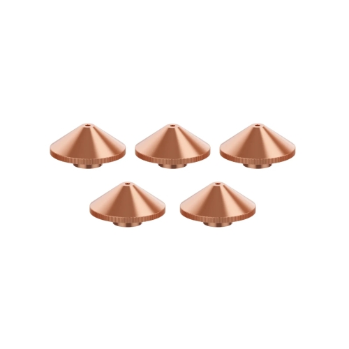 Pet standardnih mlaznica za rezanje xTool MetalFab P0102000108 na bijeloj pozadini