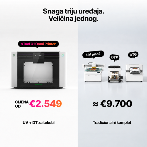 xTool O1 Omni Printer — UV, UV DTF, DTG i DTF pisač 4 u 1