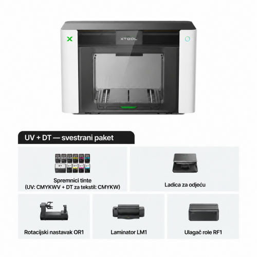 xTool O1 Omni Printer — UV, UV DTF, DTG i DTF pisač 4 u 1