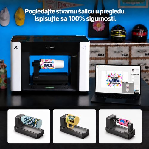 xTool O1 Omni Printer — UV, UV DTF, DTG i DTF pisač 4 u 1