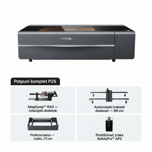 xTool P2S — potpuni komplet
