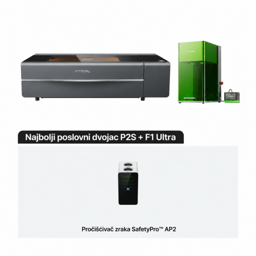 xTool P2S s F1 Ultra — poslovni komplet
