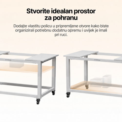 Opcionalne vlastite police na mobilnom postolju xTool za P3