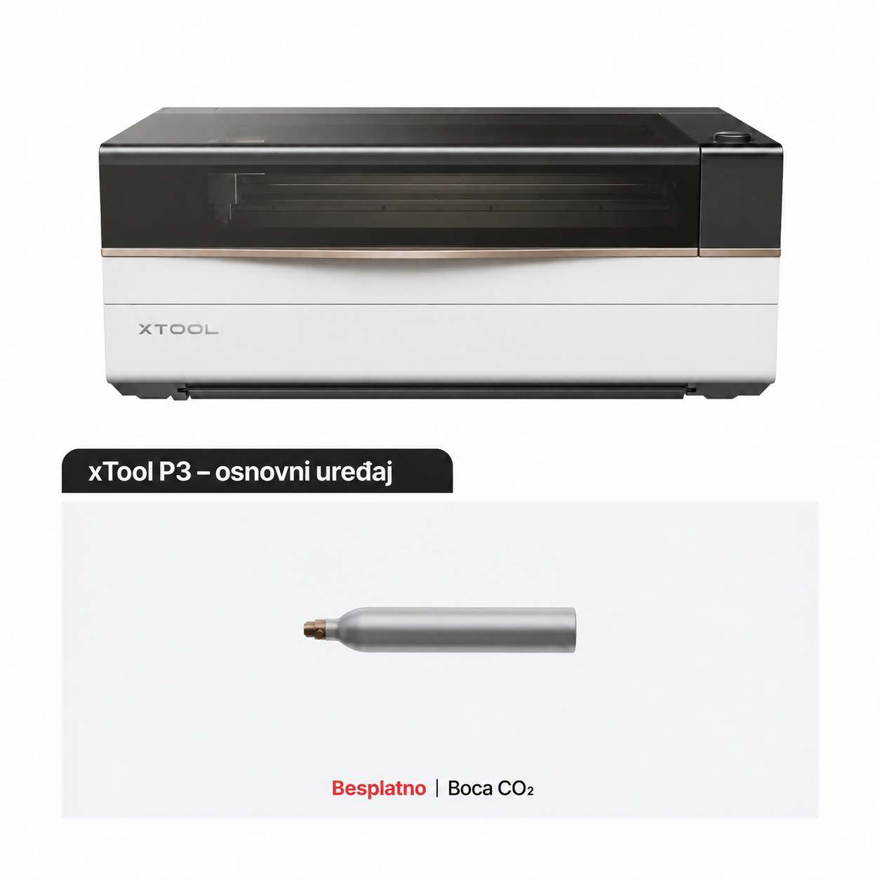Osnovni uređaj xTool P3 s bocom CO₂