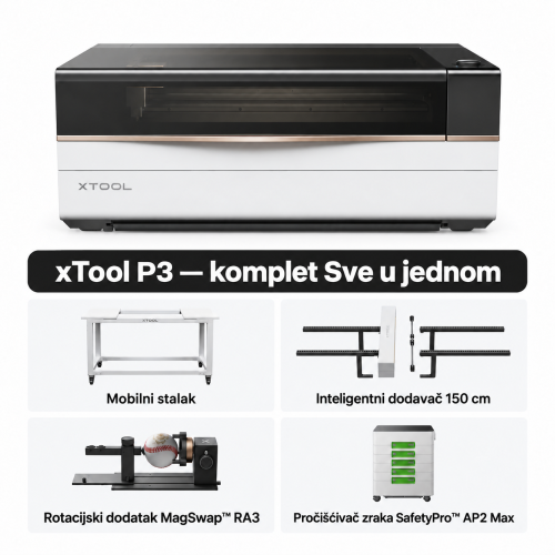 xTool P3 — usporedba varijanti kompleta
