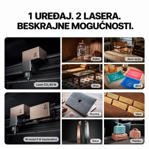 xTool P3 — CO₂ laser od 80 W i opcionalni modul IR od 5 W