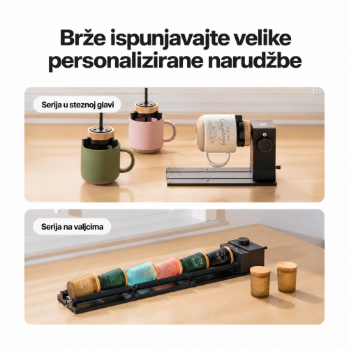 xTool RA3 & RA3 Lite: inteligentno rotacijsko graviranje prstenova, šalica i ukrasa