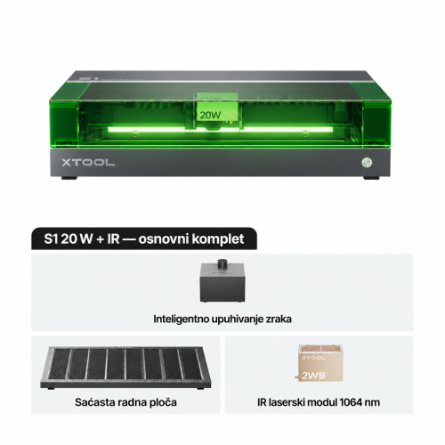 xTool S1 + modul IR 1064 nm — zatvoreni diodni laserski rezač i graver