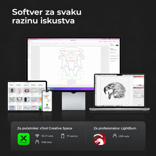 xTool S1 + modul IR 1064 nm — zatvoreni diodni laserski rezač i graver