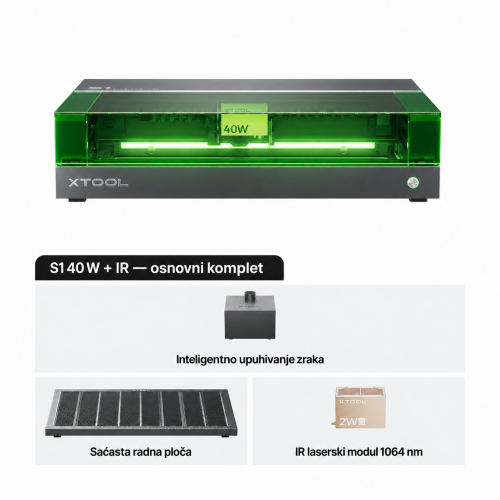 xTool S1 + modul IR 1064 nm — zatvoreni diodni laserski rezač i graver