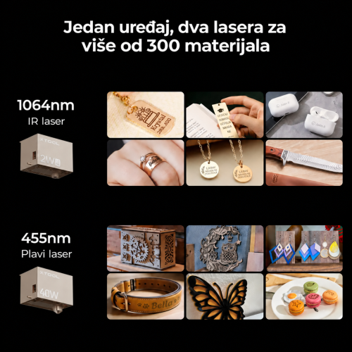 xTool S1 + modul IR 1064 nm — zatvoreni diodni laserski rezač i graver